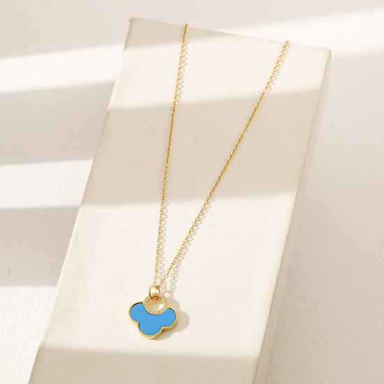 Flower Shape Pendant Necklace - NSSN924STGCBU-new