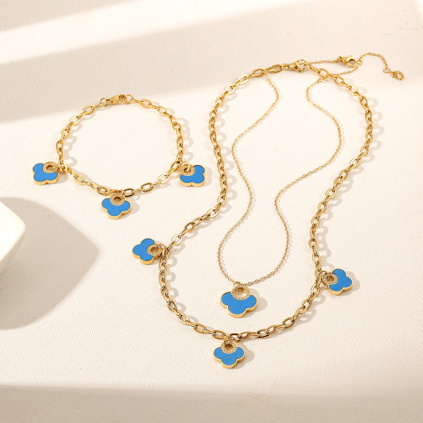 Flower Shape Pendant Necklace - NSSN924STGCBU-new