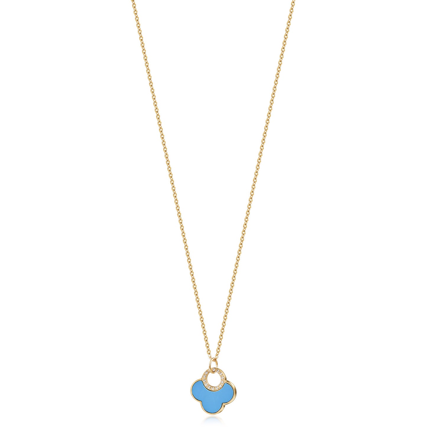 Flower Shape Pendant Necklace - NSSN924STGCBU-new