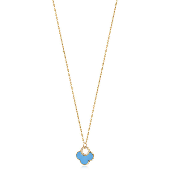 Flower Shape Pendant Necklace - NSSN924STGCBU-new
