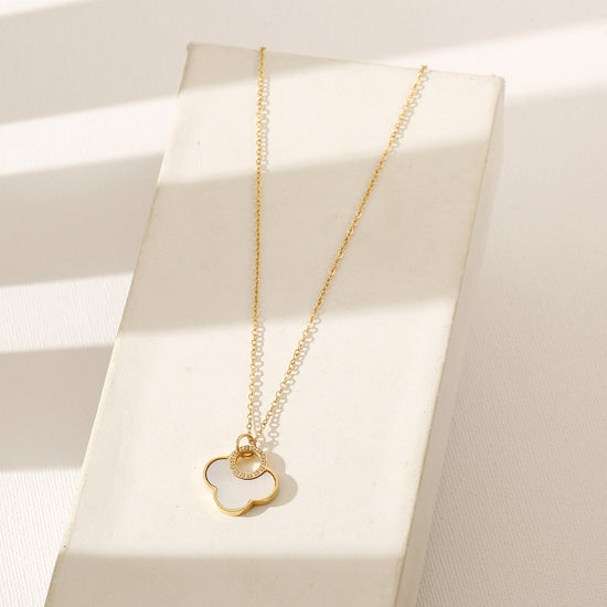 Flower Shell Pendant Necklace - NSSN924STGCWT