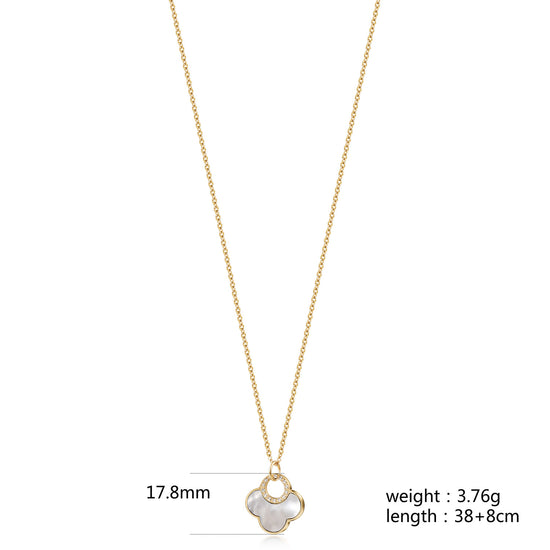 Flower Shell Pendant Necklace - NSSN924STGCWT