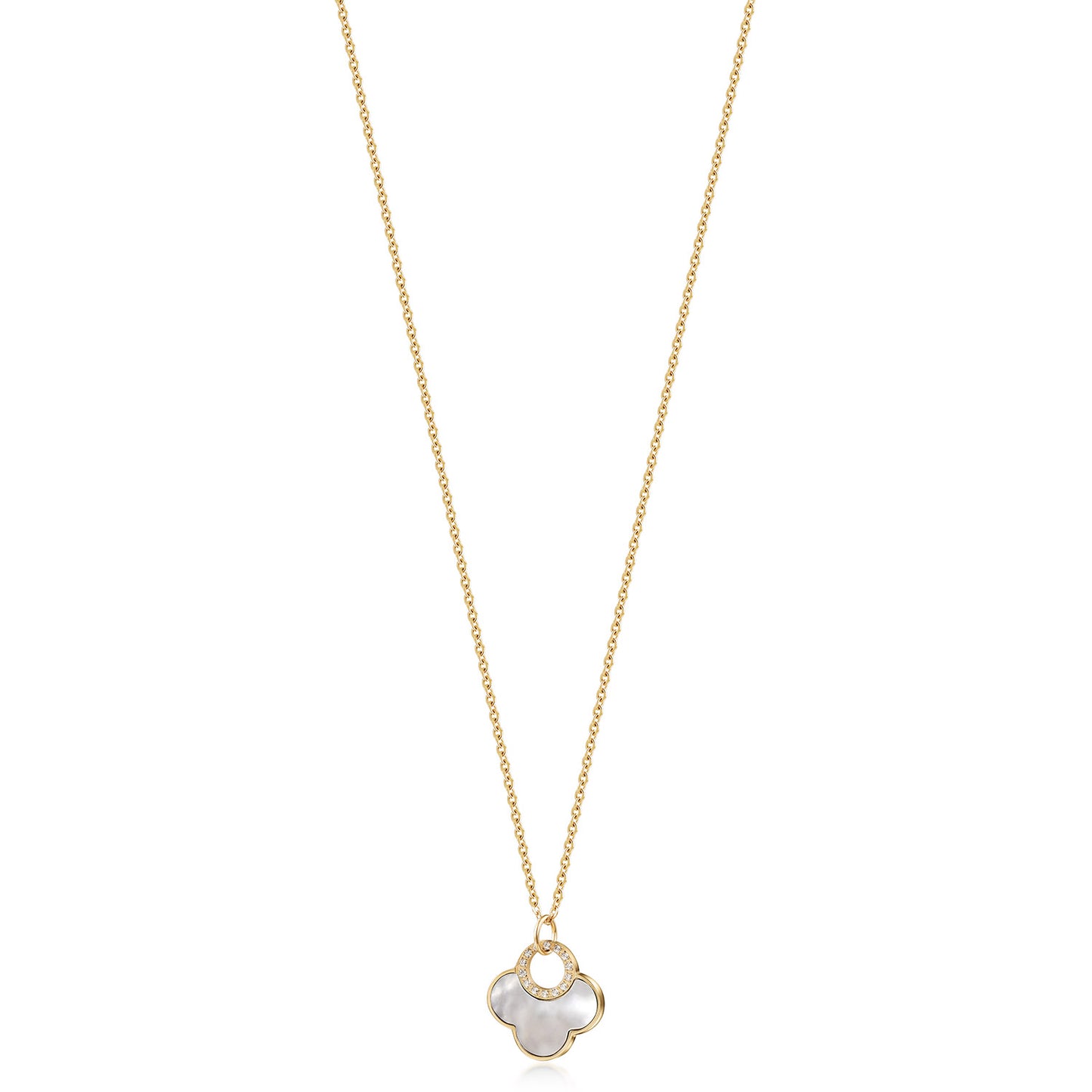 Flower Shell Pendant Necklace - NSSN924STGCWT