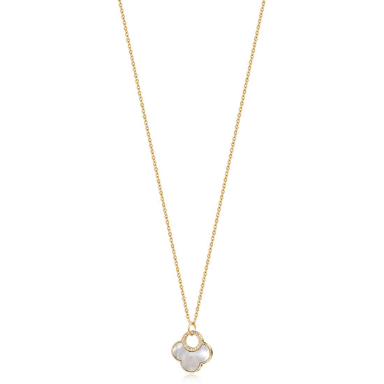 Flower Shell Pendant Necklace - NSSN924STGCWT