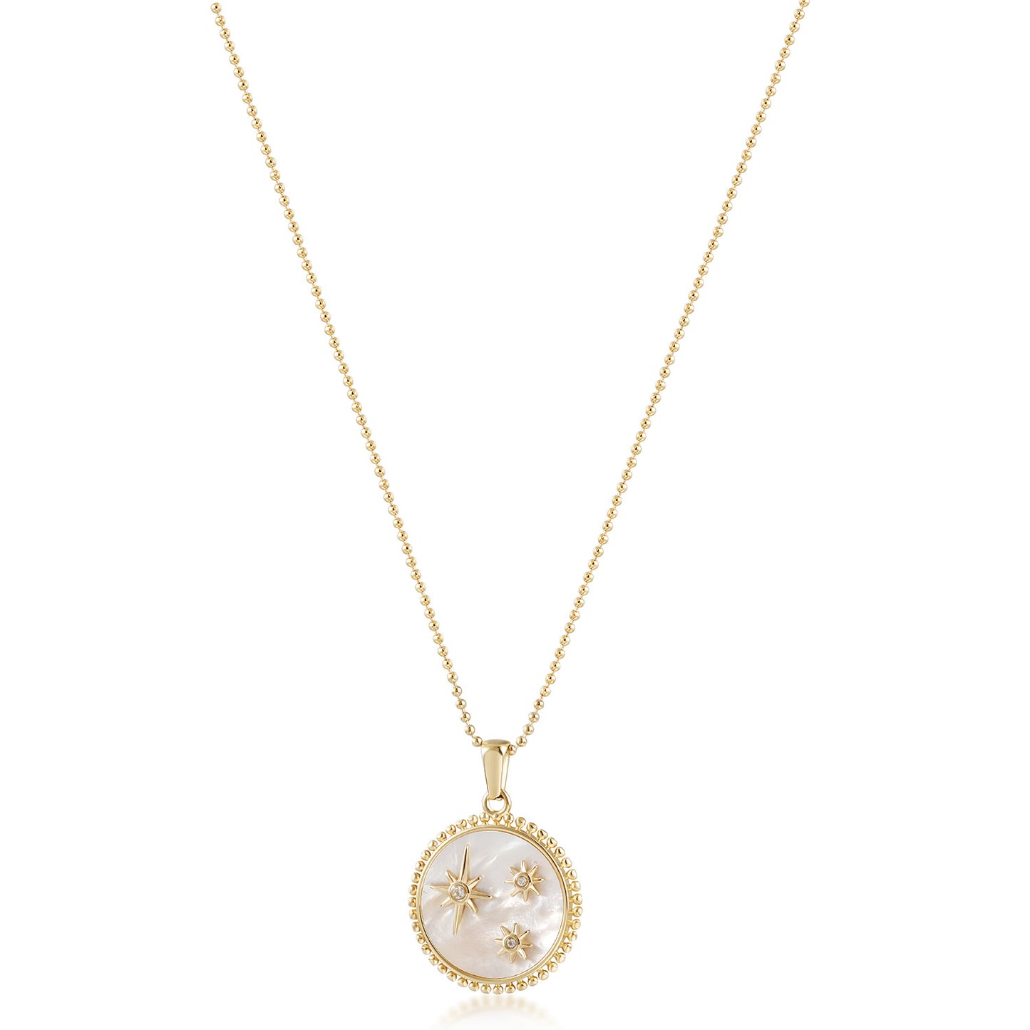Vintage Three Star Gold Pendant Necklace - NSSN938STGCWT