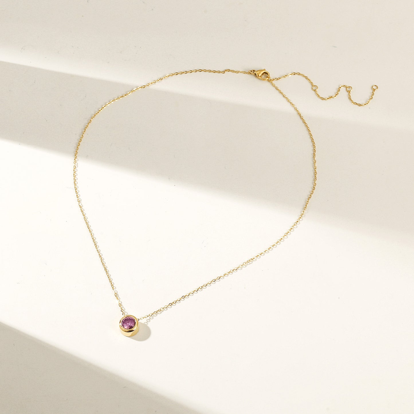 Amethyst Gold Pendant Necklace - NSSN939STGCPIZD-2