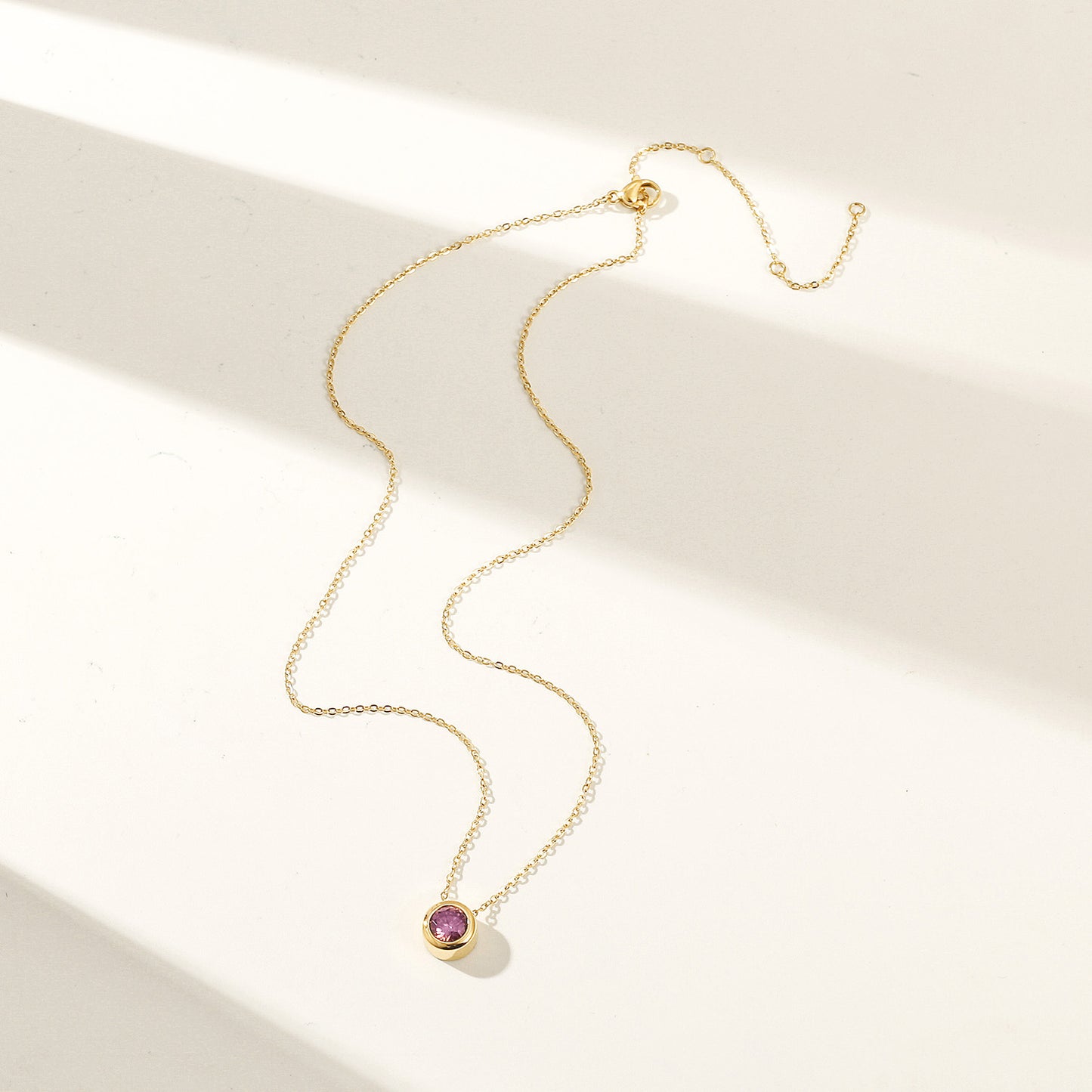 Amethyst Gold Pendant Necklace - NSSN939STGCPIZD-2