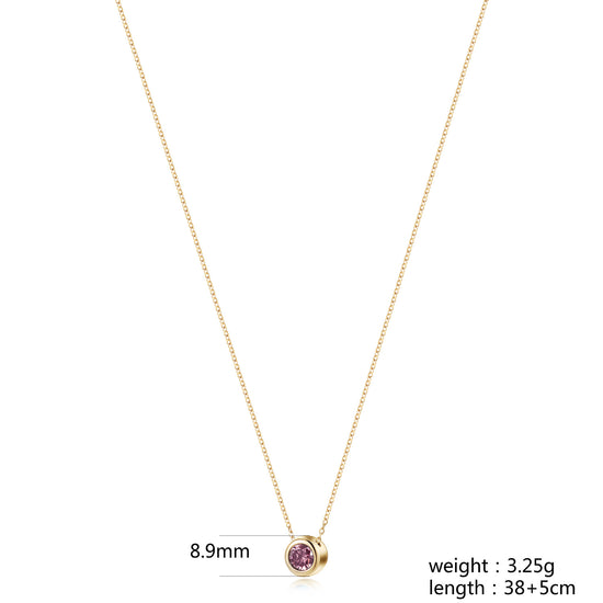 Amethyst Gold Pendant Necklace - NSSN939STGCPIZD-2