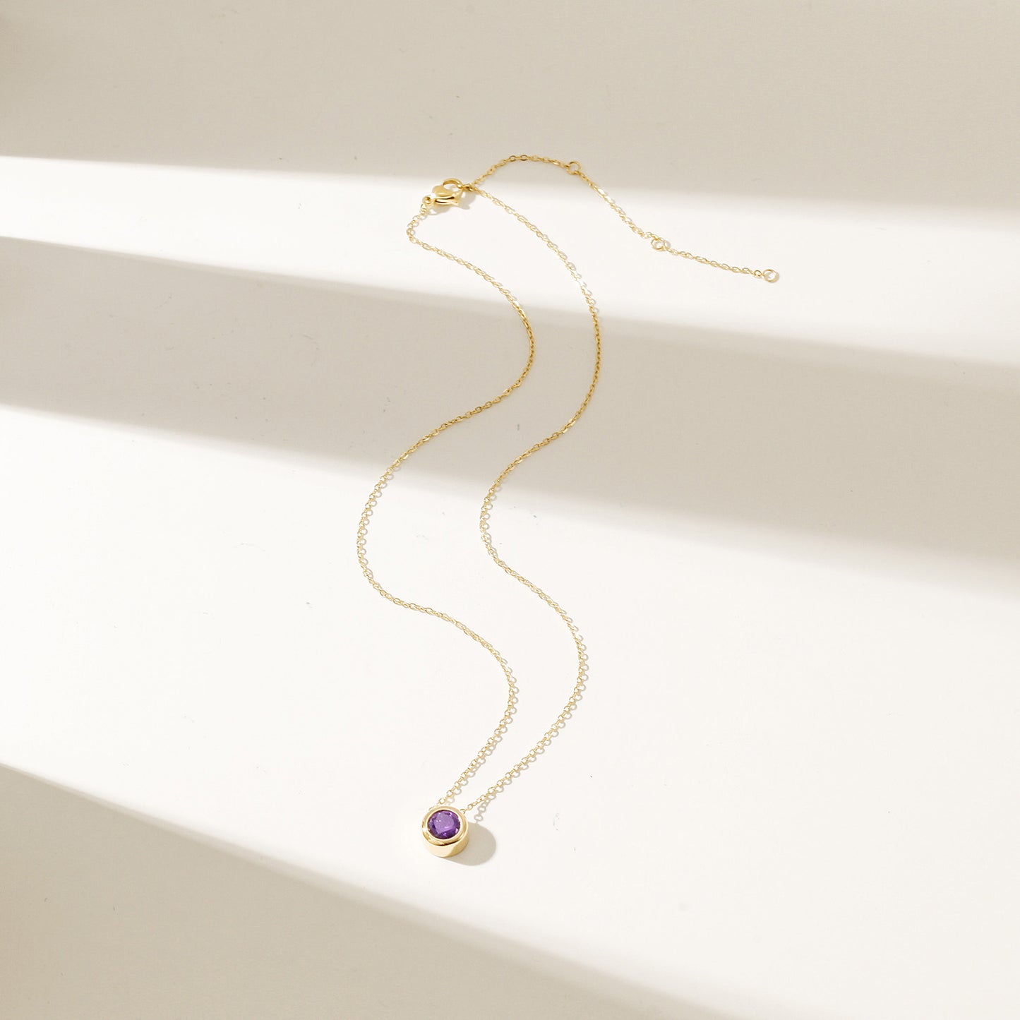 Amethys Gold Pendant Chain Necklace - NSSN939STGCVIZD-1