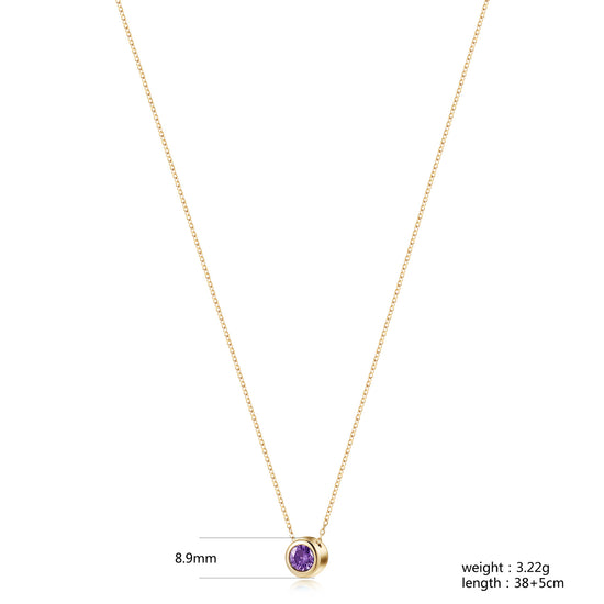Amethys Gold Pendant Chain Necklace - NSSN939STGCVIZD-1