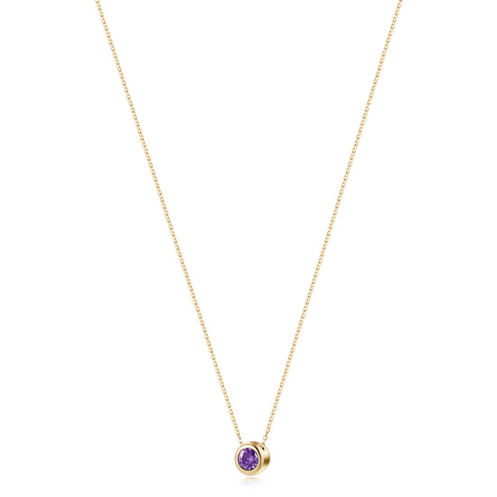 Amethys Gold Pendant Chain Necklace - NSSN939STGCVIZD-1