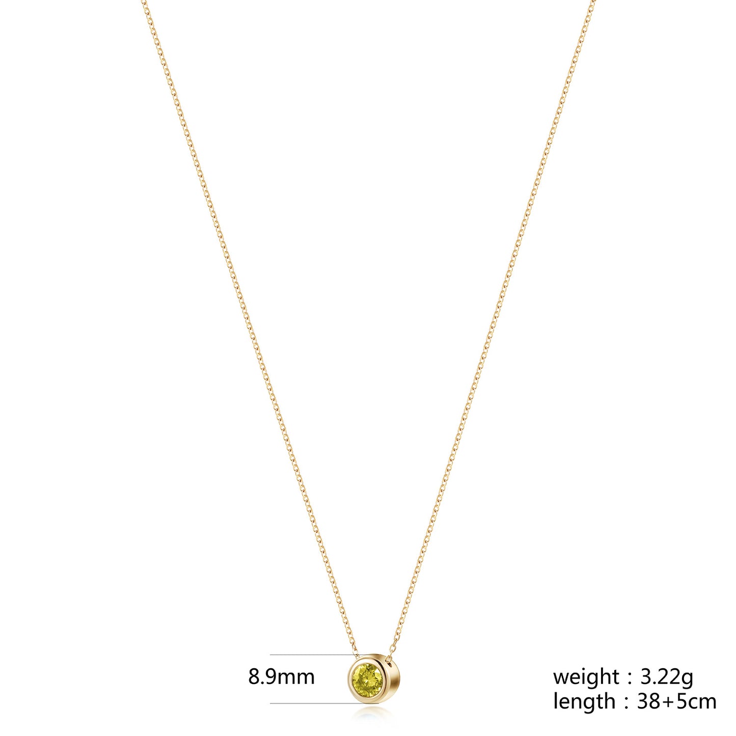 Topaz Gold Chain Pendant Necklace - NSSN939STGCYLZD-1