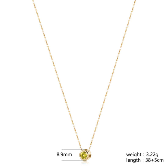 Topaz Gold Chain Pendant Necklace - NSSN939STGCYLZD-1