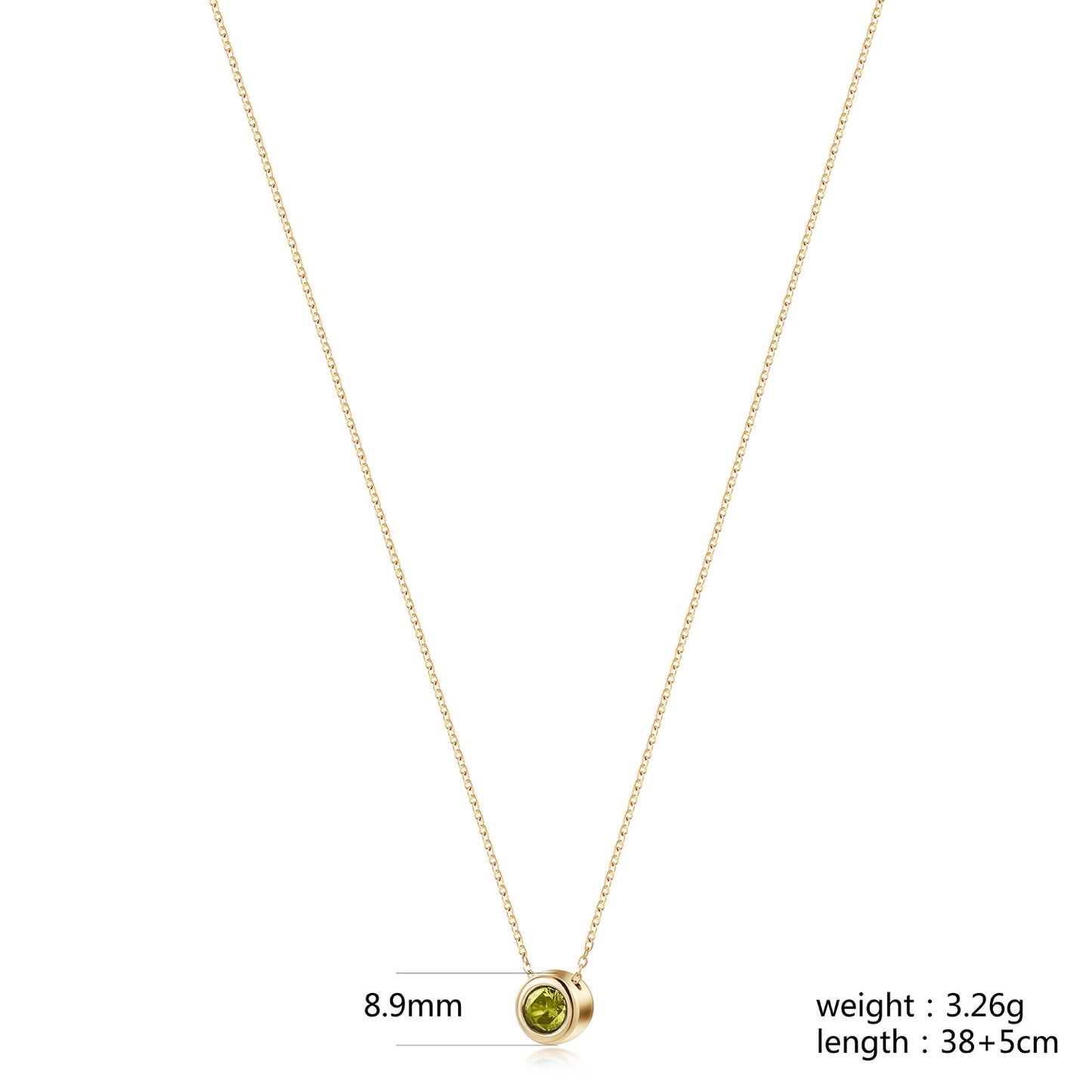 Topaz Pendant Gold Chain Necklace - NSSN939STGCYLZD-2