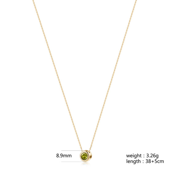 Topaz Pendant Gold Chain Necklace - NSSN939STGCYLZD-2