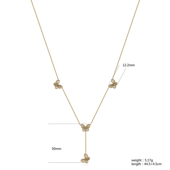 Butterfly Y Necklace - NSSN945STGCZD