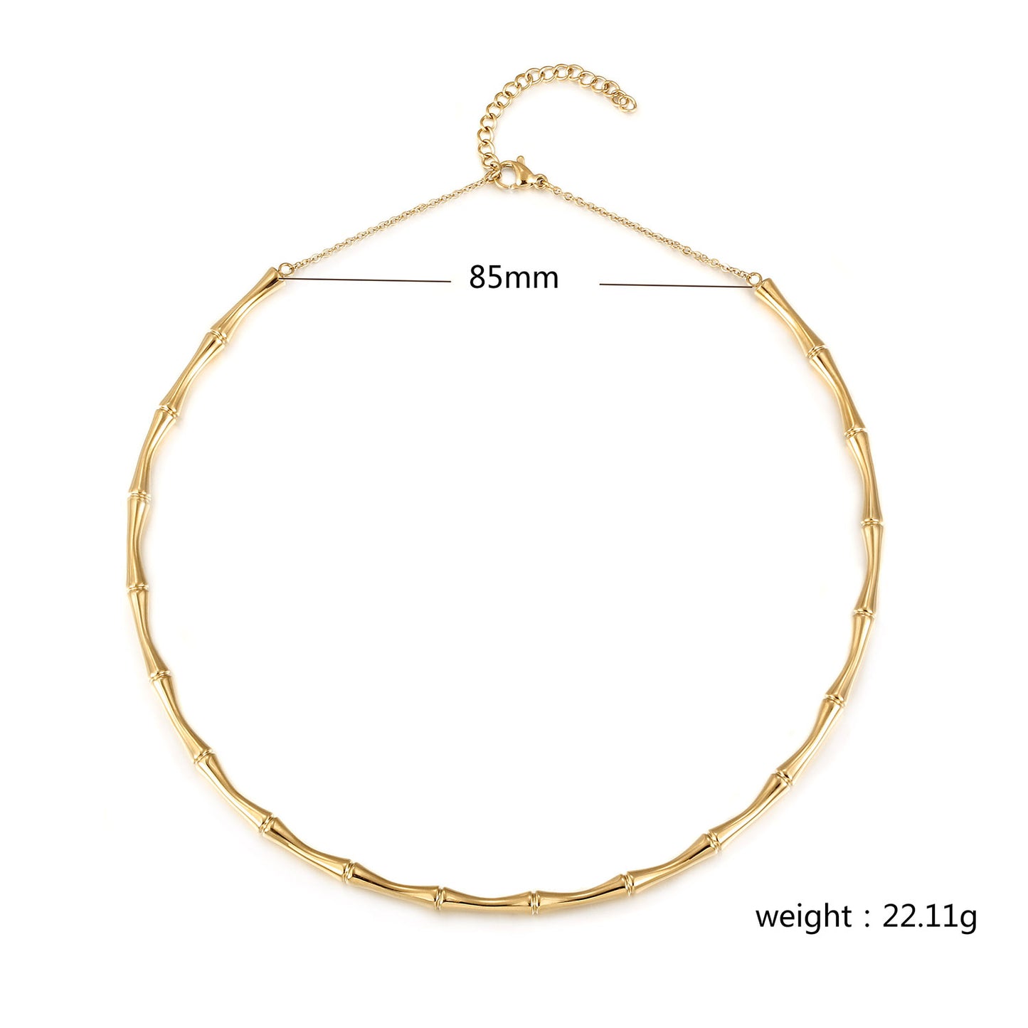 Gold Bamboo Collar Necklace - NSSN946STGC