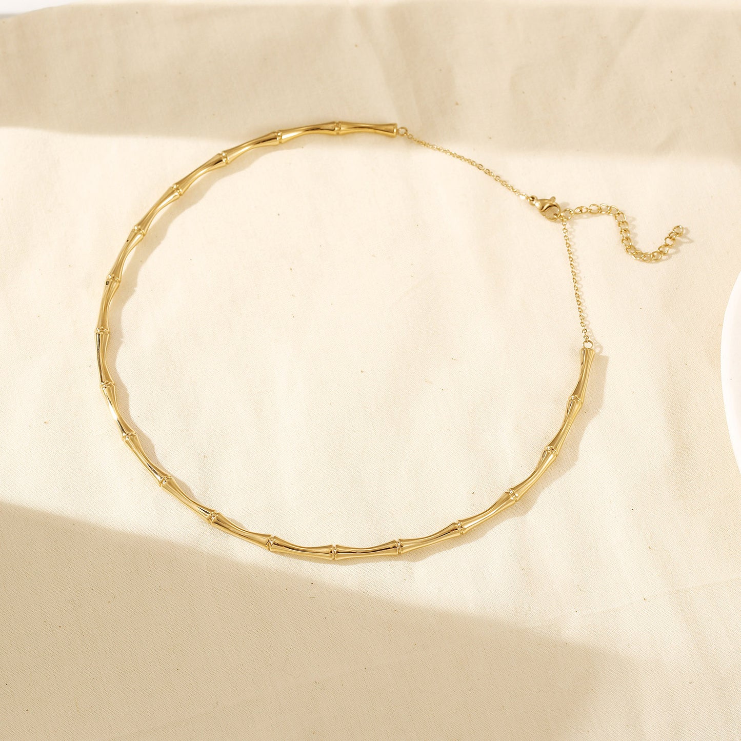 Gold Bamboo Collar Necklace - NSSN946STGC