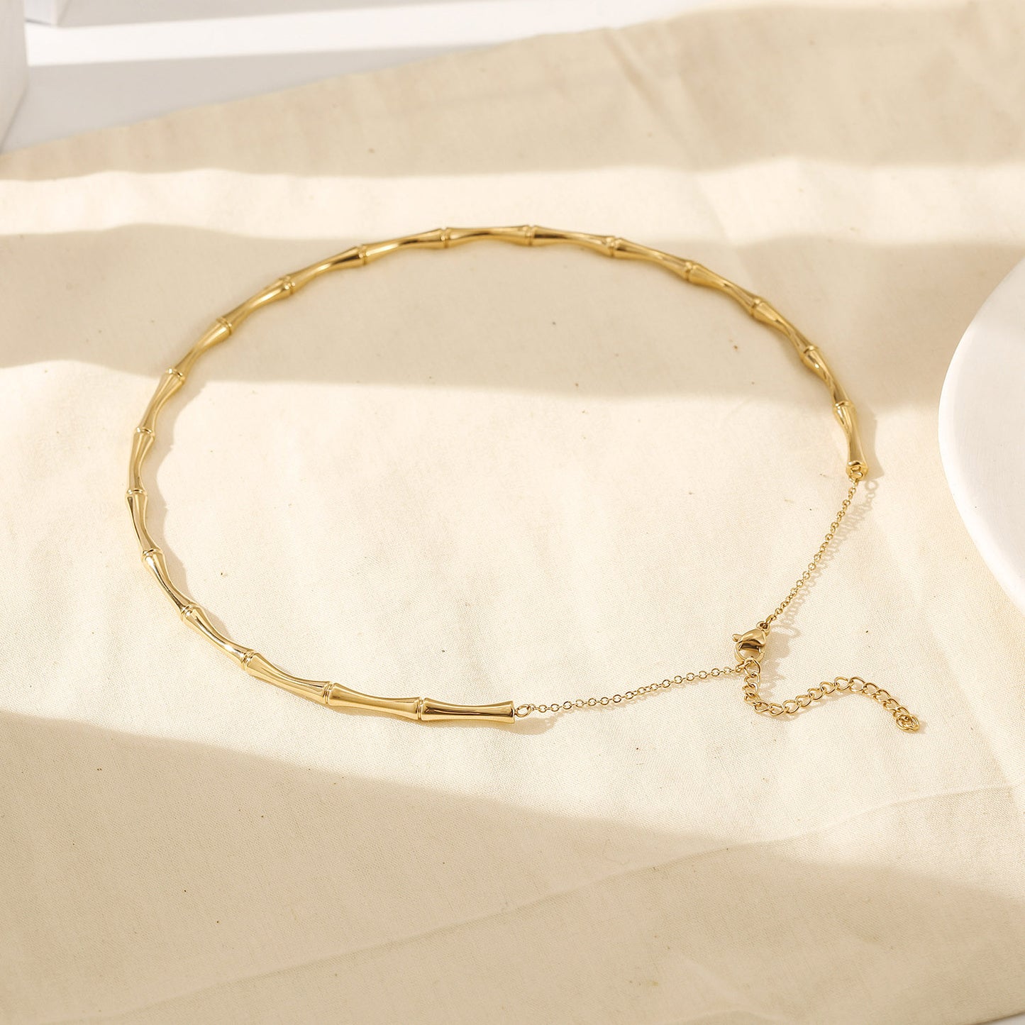 Gold Bamboo Collar Necklace - NSSN946STGC