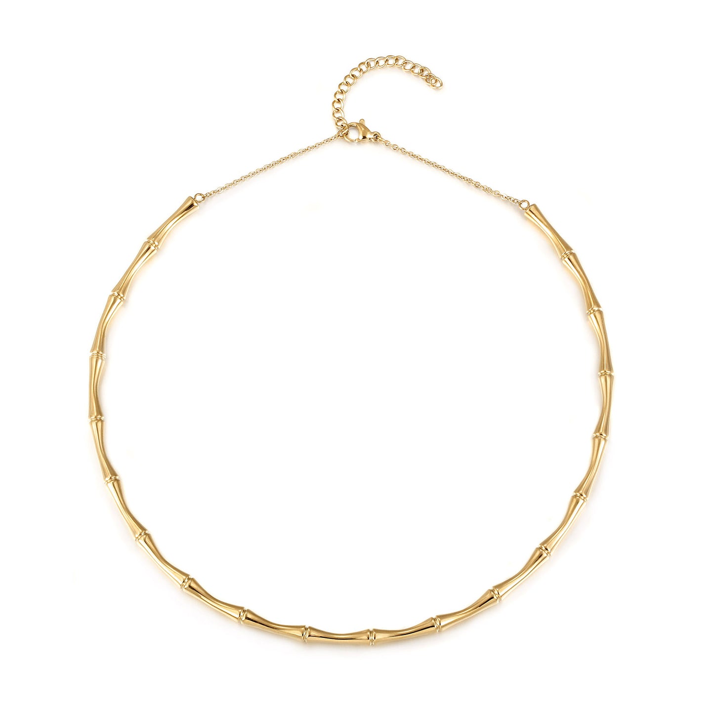 Gold Bamboo Collar Necklace - NSSN946STGC