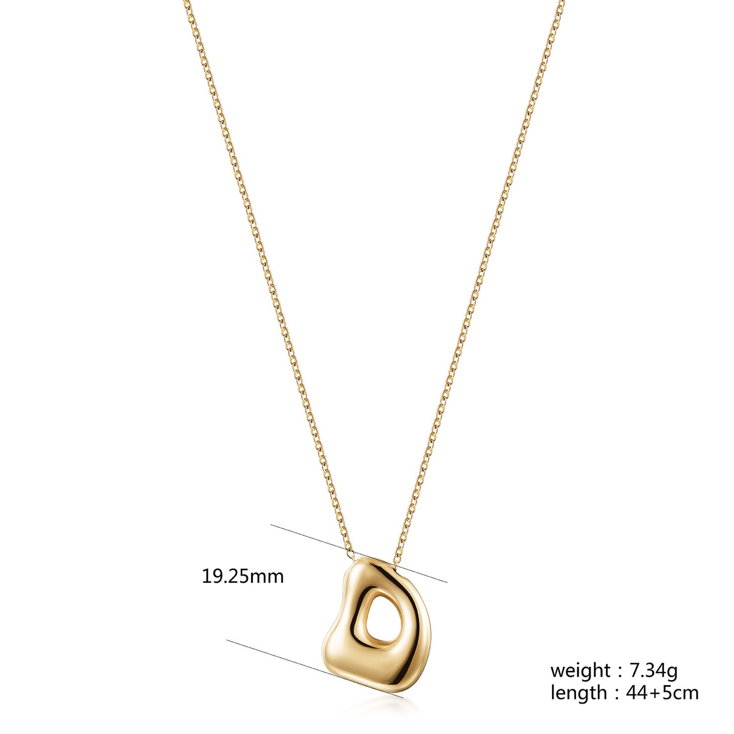 Letter D Gold Necklace - NSSN949STGC-D