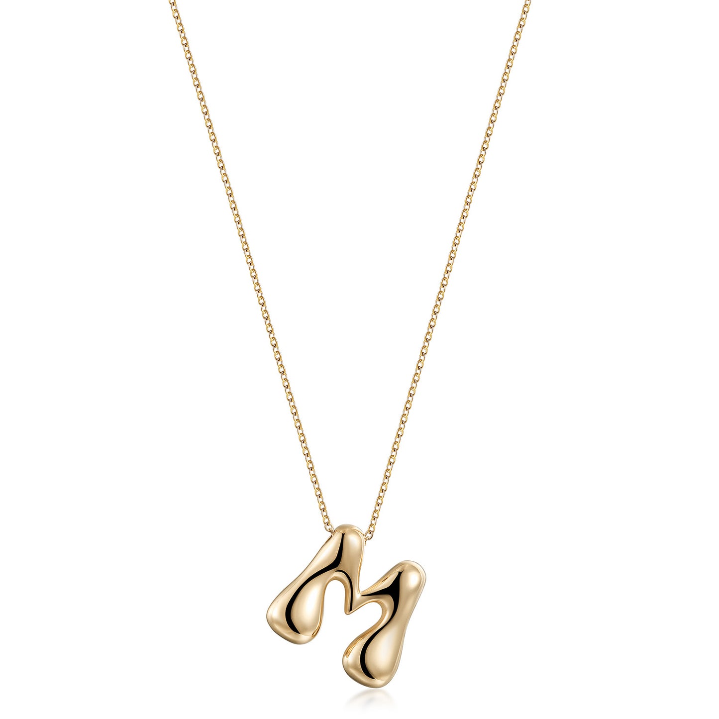 Letter M Gold Necklace - NSSN949STGC-M