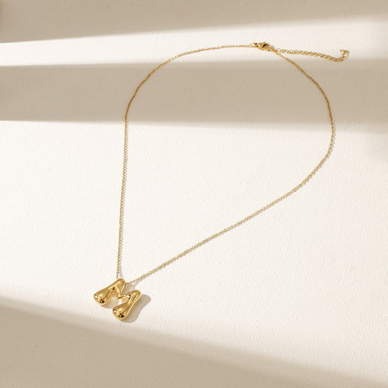 Letter M Gold Necklace - NSSN949STGC-M