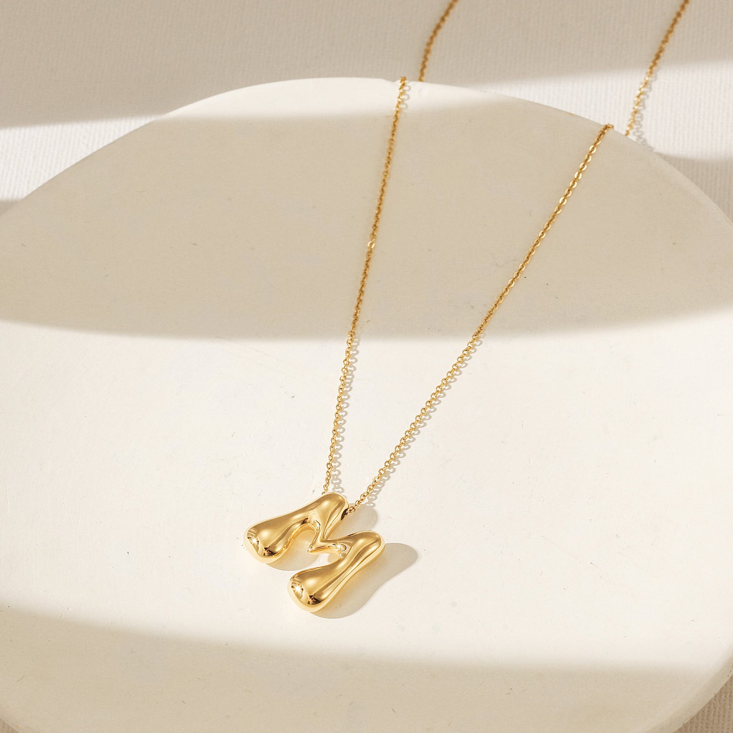 Letter M Gold Necklace - NSSN949STGC-M