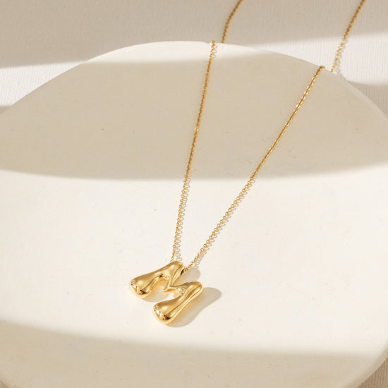 Letter M Gold Necklace - NSSN949STGC-M