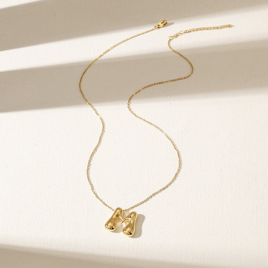 Letter M Gold Necklace - NSSN949STGC-M