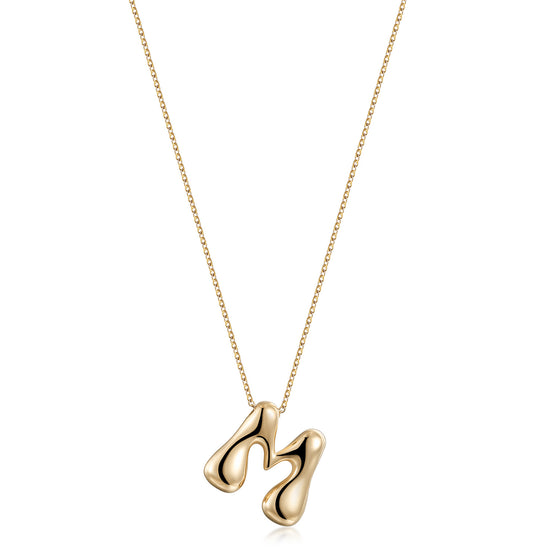 Letter M Gold Necklace - NSSN949STGC-M