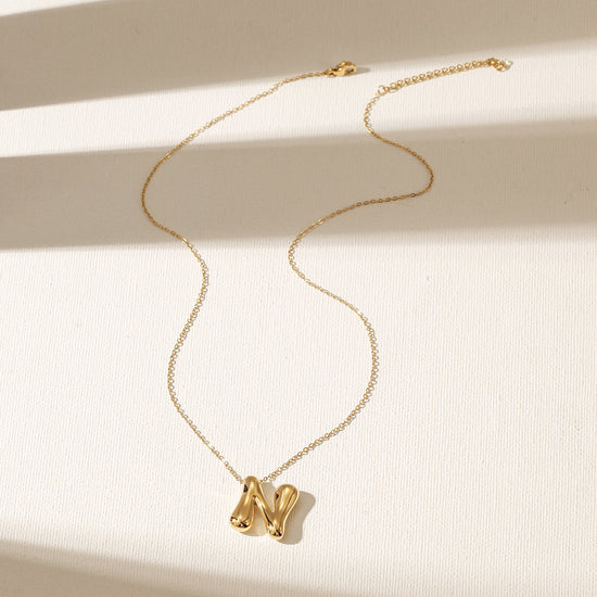Load image into Gallery viewer, Letter N Gold Necklace - NSSN949STGC-N
