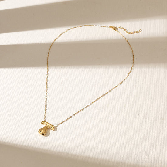 Letter T Gold Necklace - NSSN949STGC-T