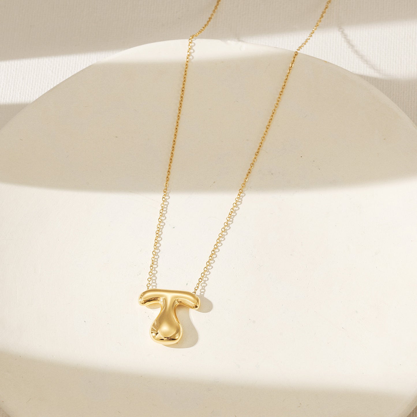Letter T Gold Necklace - NSSN949STGC-T