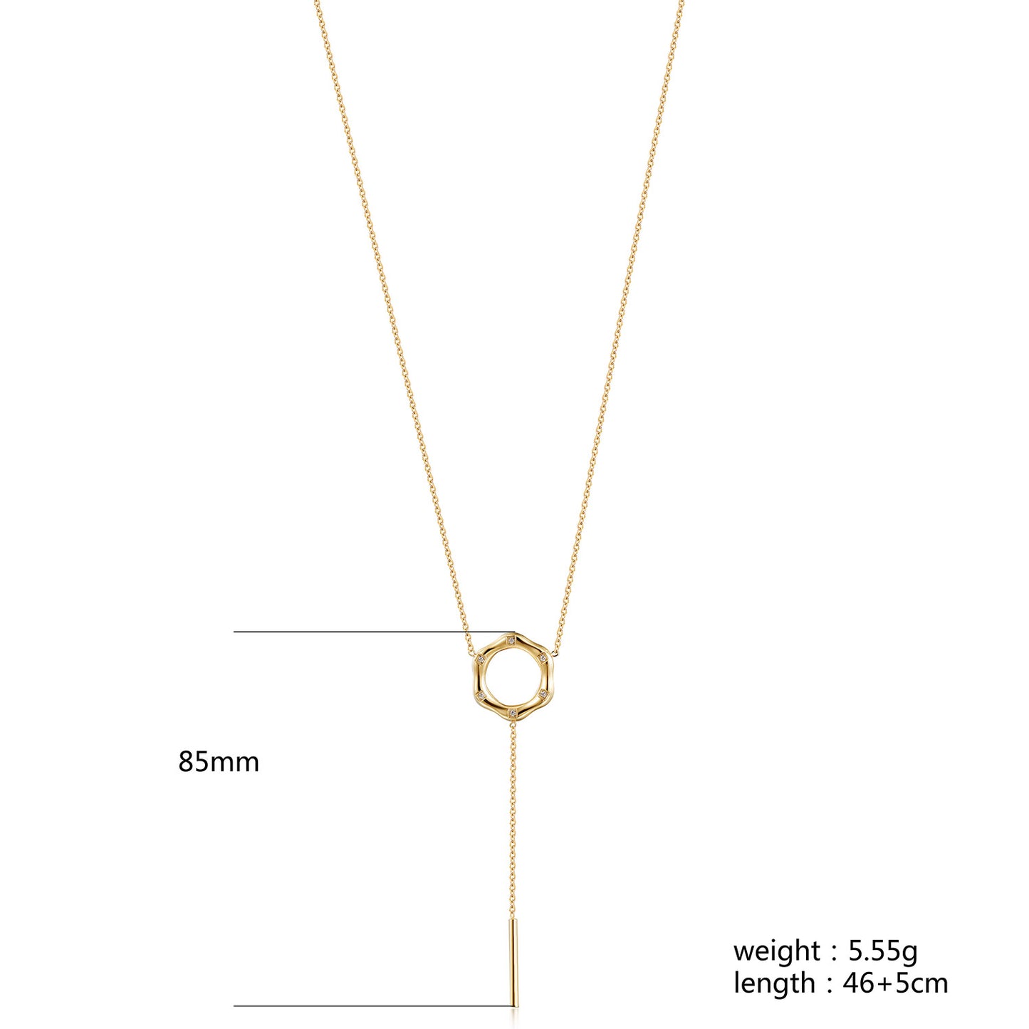 Hexagon CZ-Y-Necklace-NSSN951STGC