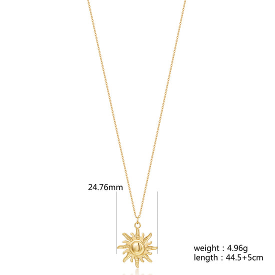 Sun Gold Pendant Necklace-NSSN953STGC