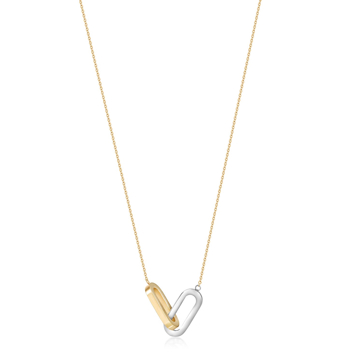 Gold and silver buckles Pendant Necklace-NSSN957STMC