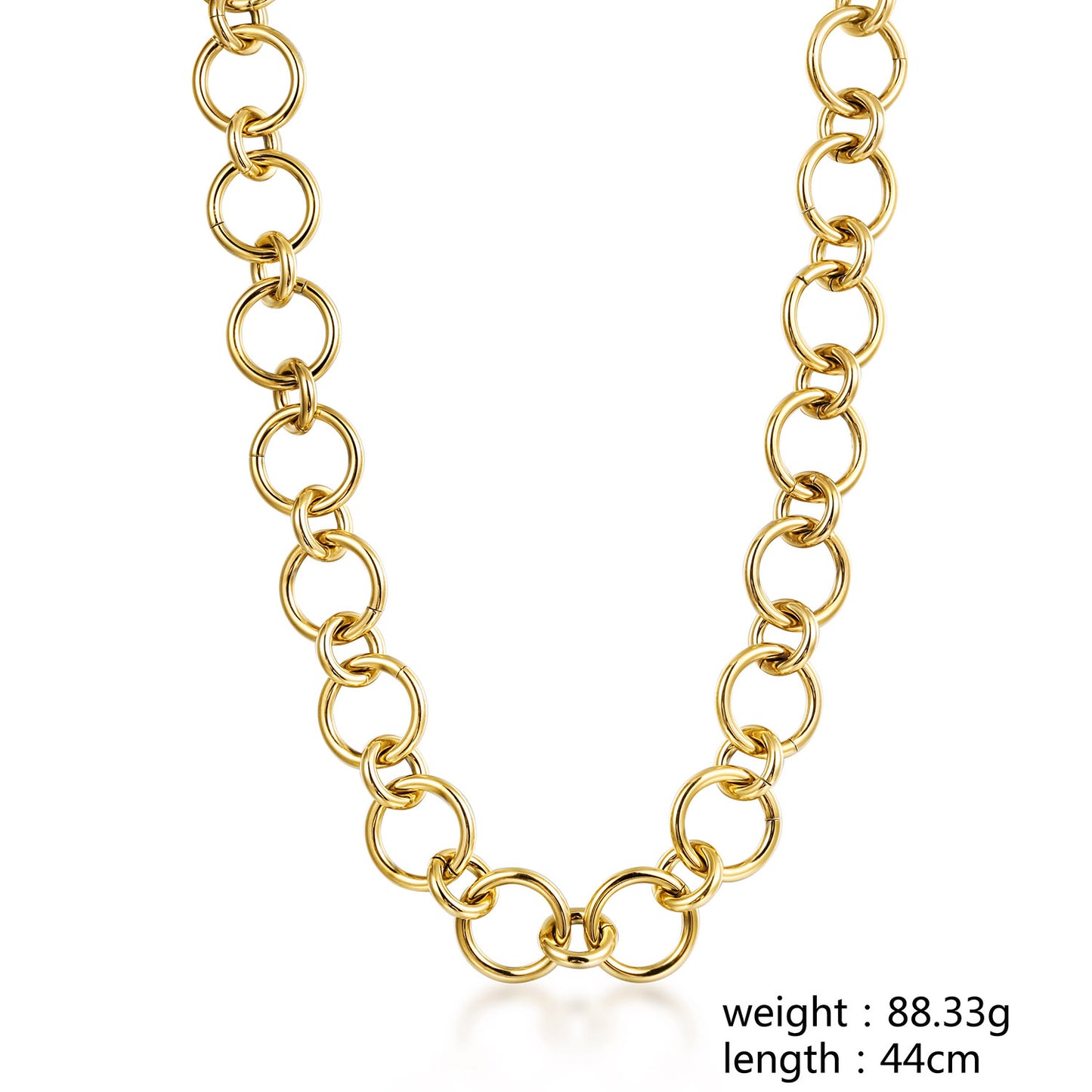 Ring Gold Necklace-NSSN961STGC-17.2