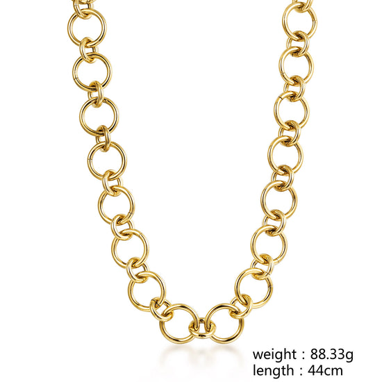 Ring Gold Necklace-NSSN961STGC-17.2