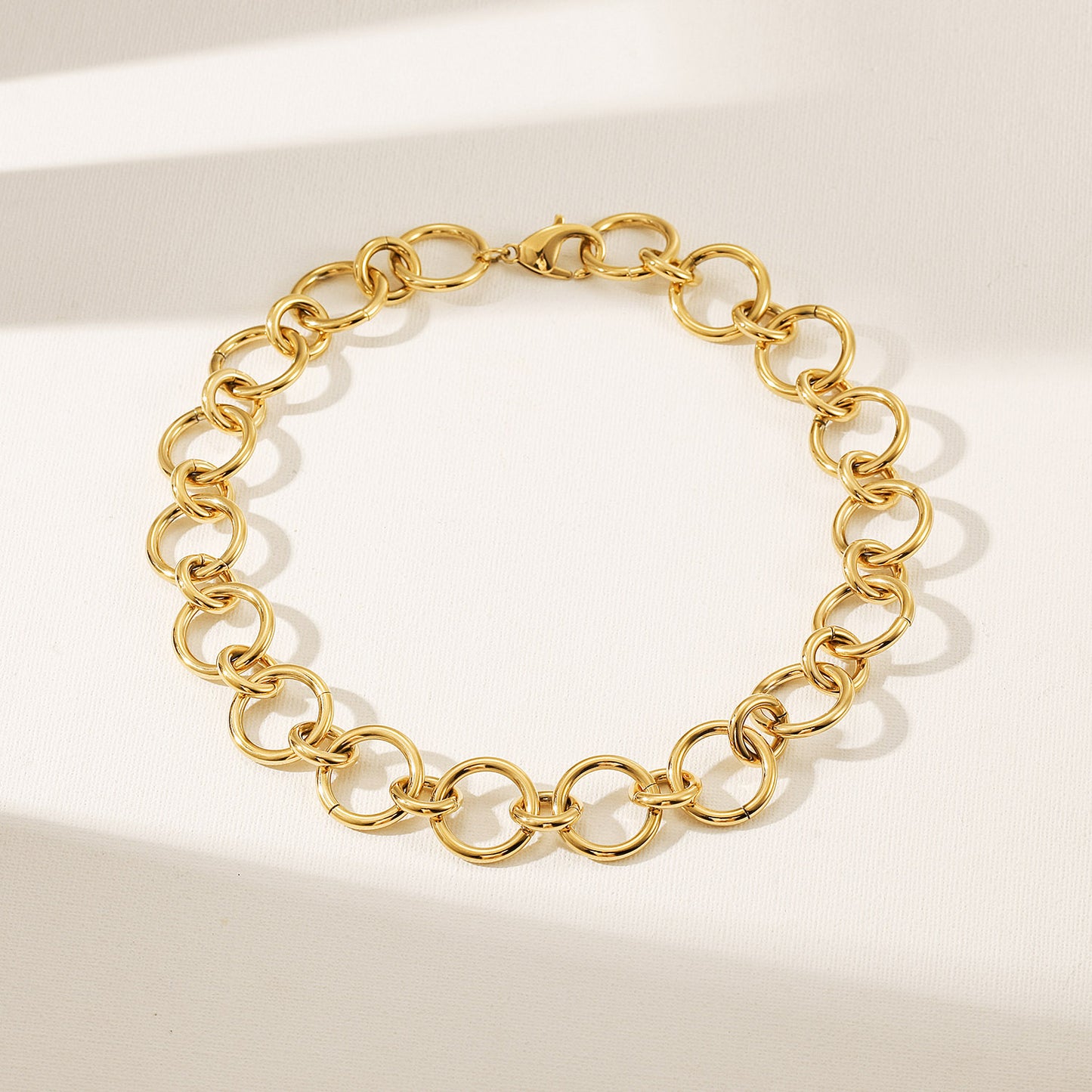 Ring Gold Necklace-NSSN961STGC-17.2