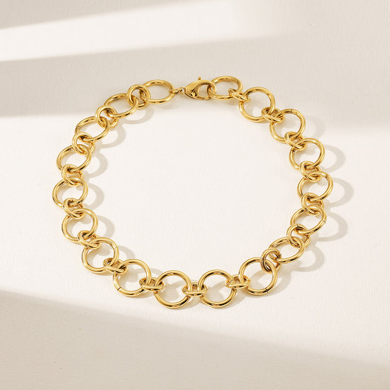 Ring Gold Necklace-NSSN961STGC-17.2