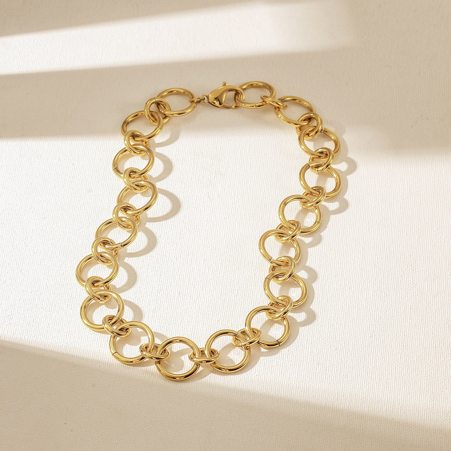 Ring Gold Necklace-NSSN961STGC-17.2