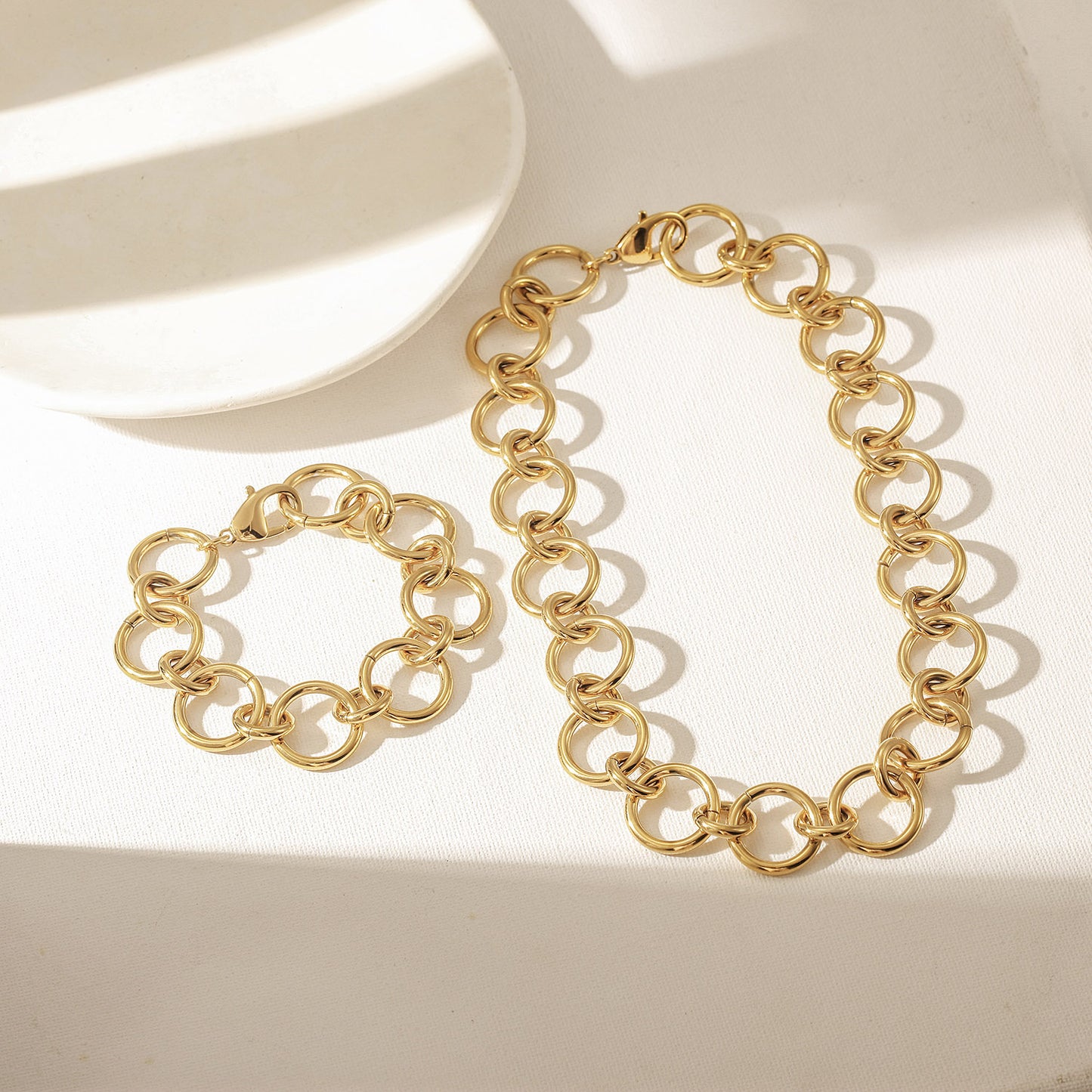 Ring Gold Necklace-NSSN961STGC-17.2