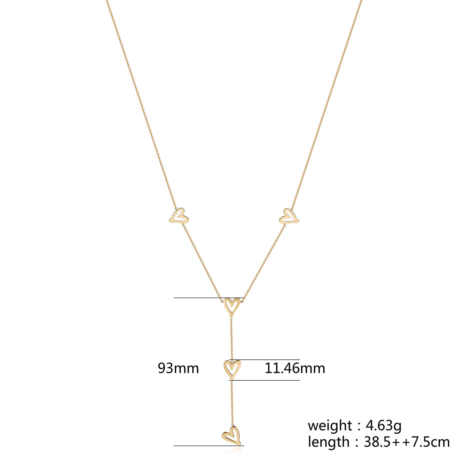 Heart Y Necklace-NSSN962STGC