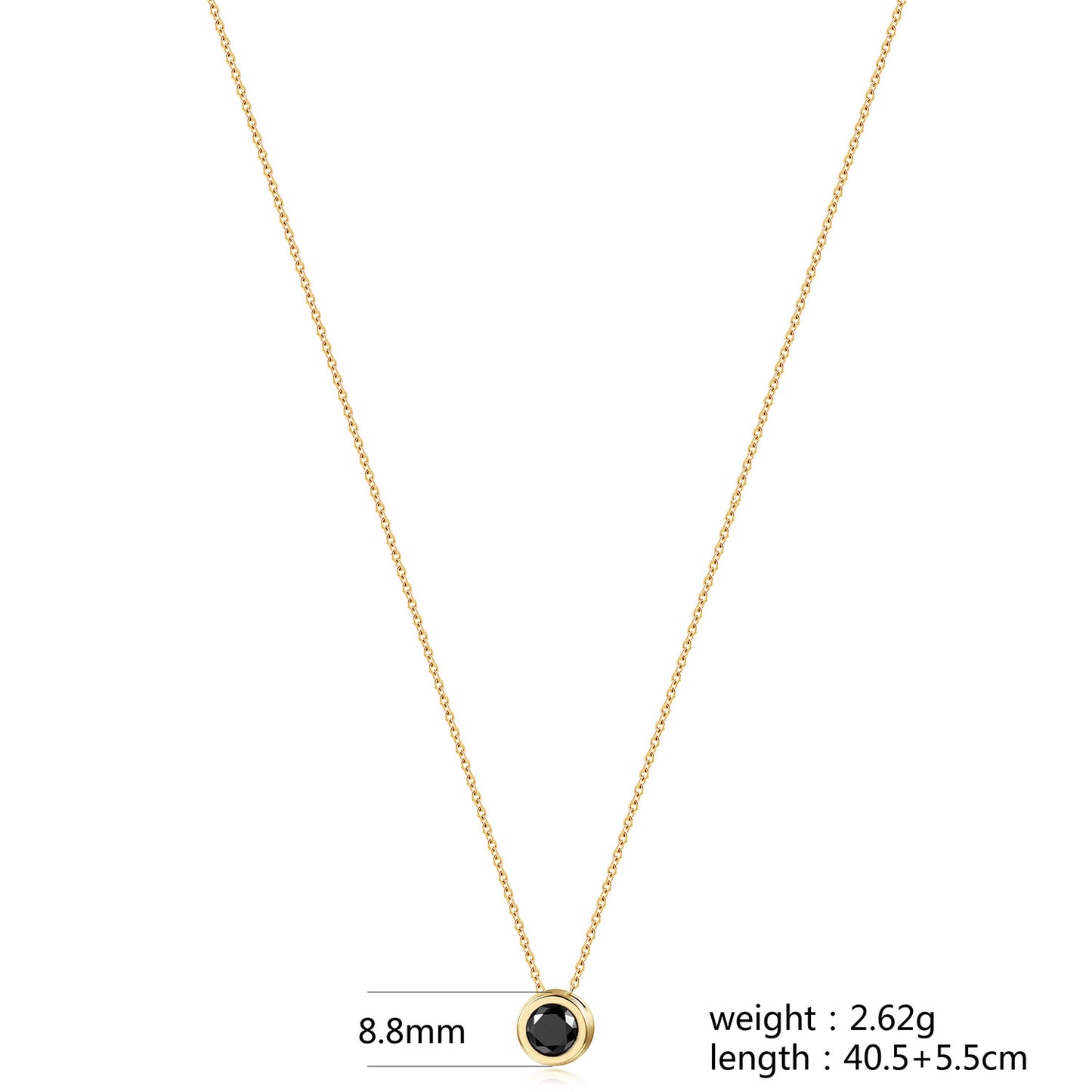 Obisdian Pendant Necklace-NSSN964STGCBKZD