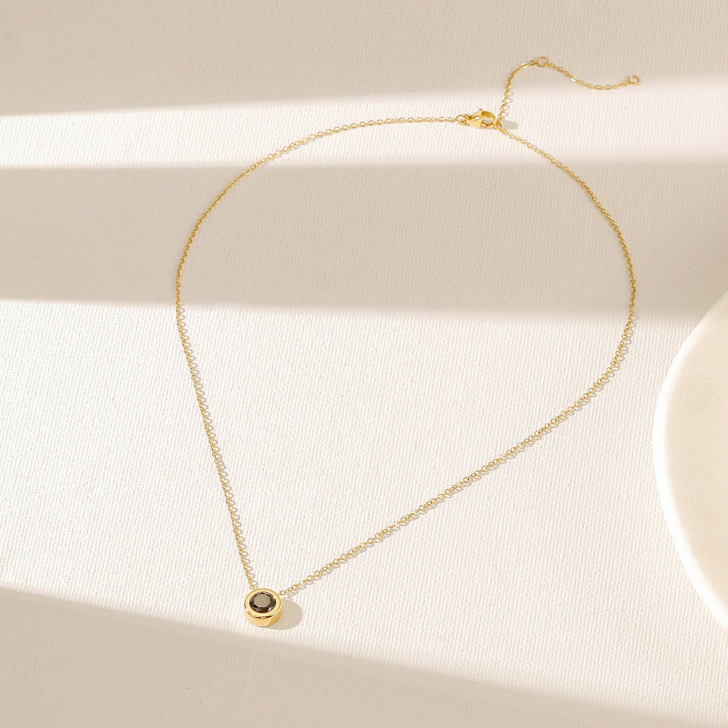 Obisdian Pendant Necklace-NSSN964STGCBKZD