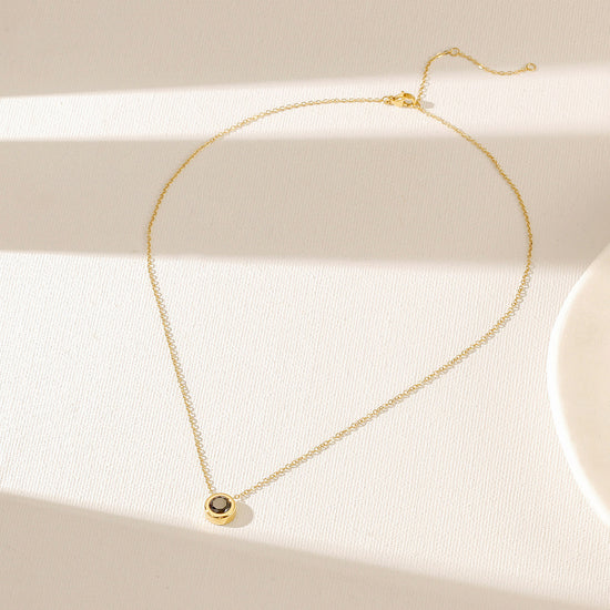 Obisdian Pendant Necklace-NSSN964STGCBKZD