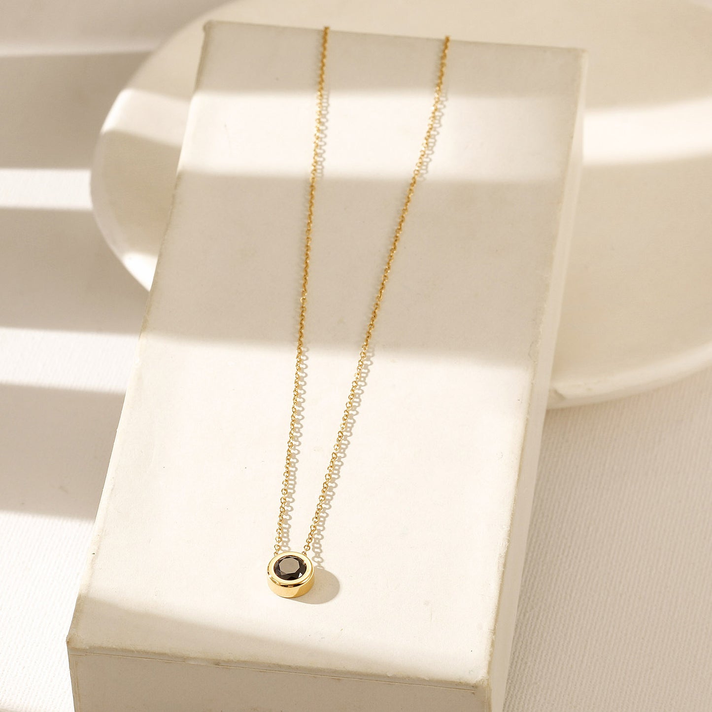 Obisdian Pendant Necklace-NSSN964STGCBKZD