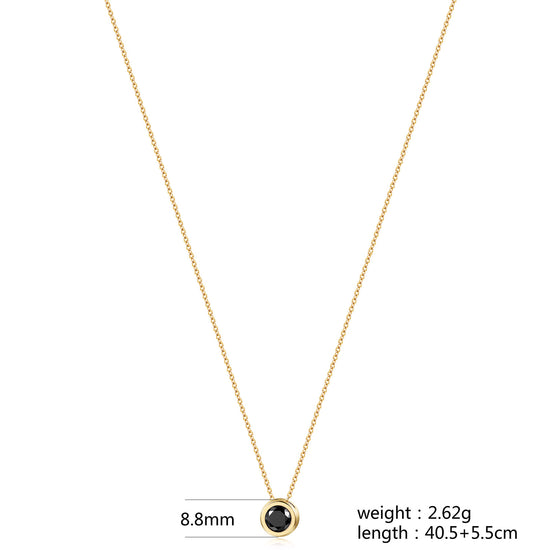 Obisdian Pendant Necklace-NSSN964STGCBKZD