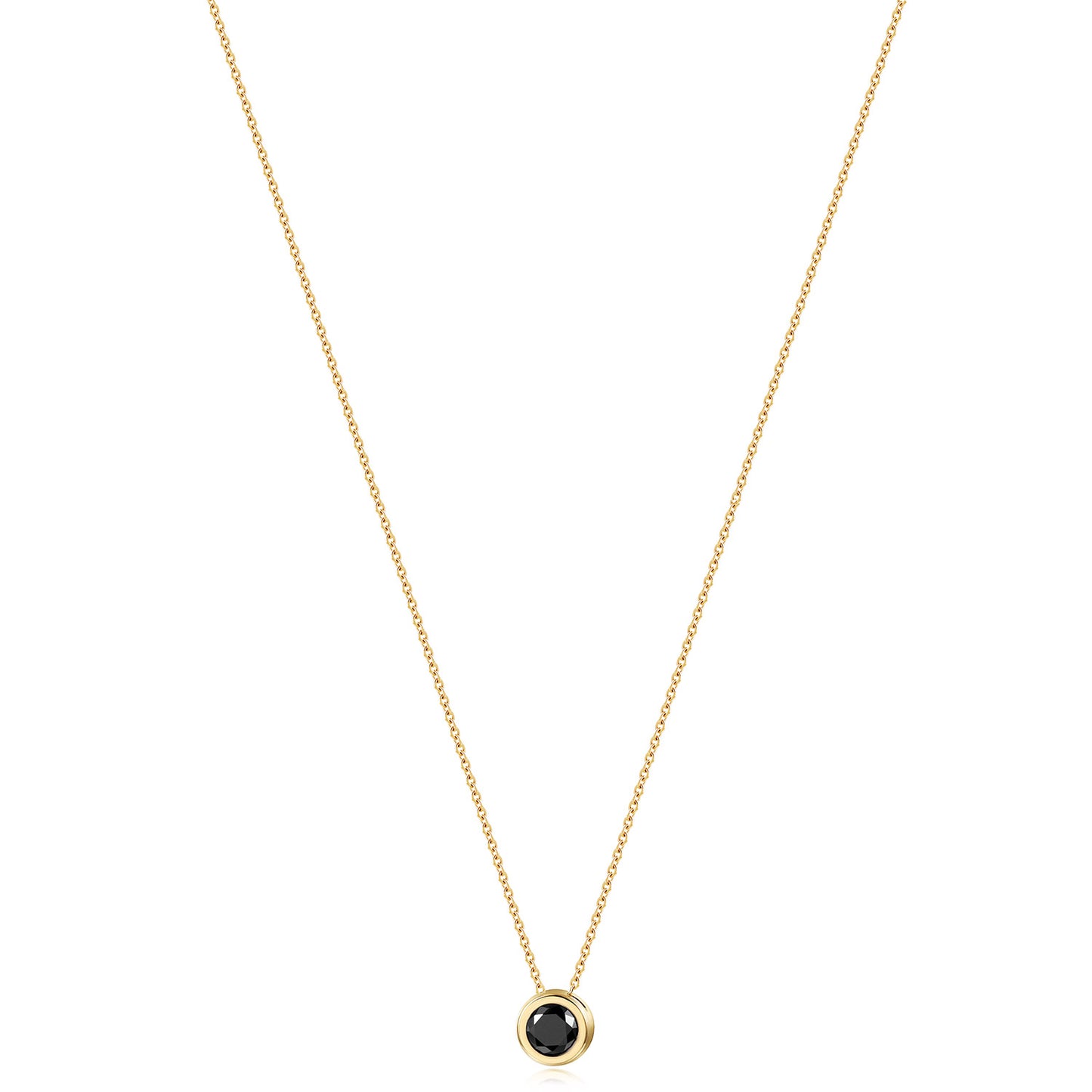 Obisdian Pendant Necklace-NSSN964STGCBKZD